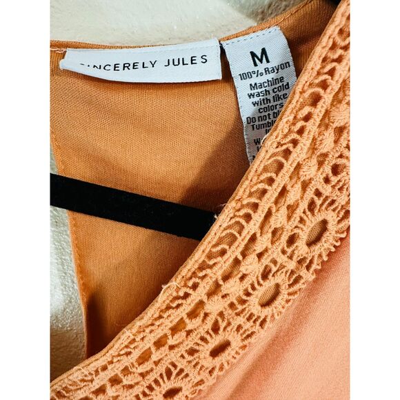 Sincerely Jules Junior Lined Crochet Insert Minidress Size M Bandeau Back - Picture 2 of 3